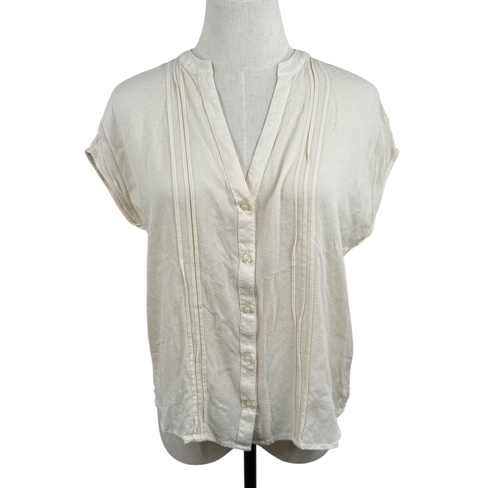 EUC Treasure Bond S Splendid Paloma Pintuck Crochet Lace Cream Blouse Boho Beach